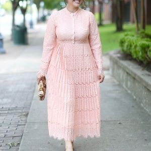 Dainty Jewells Love Come Softly Dress Pink Lace Size Large